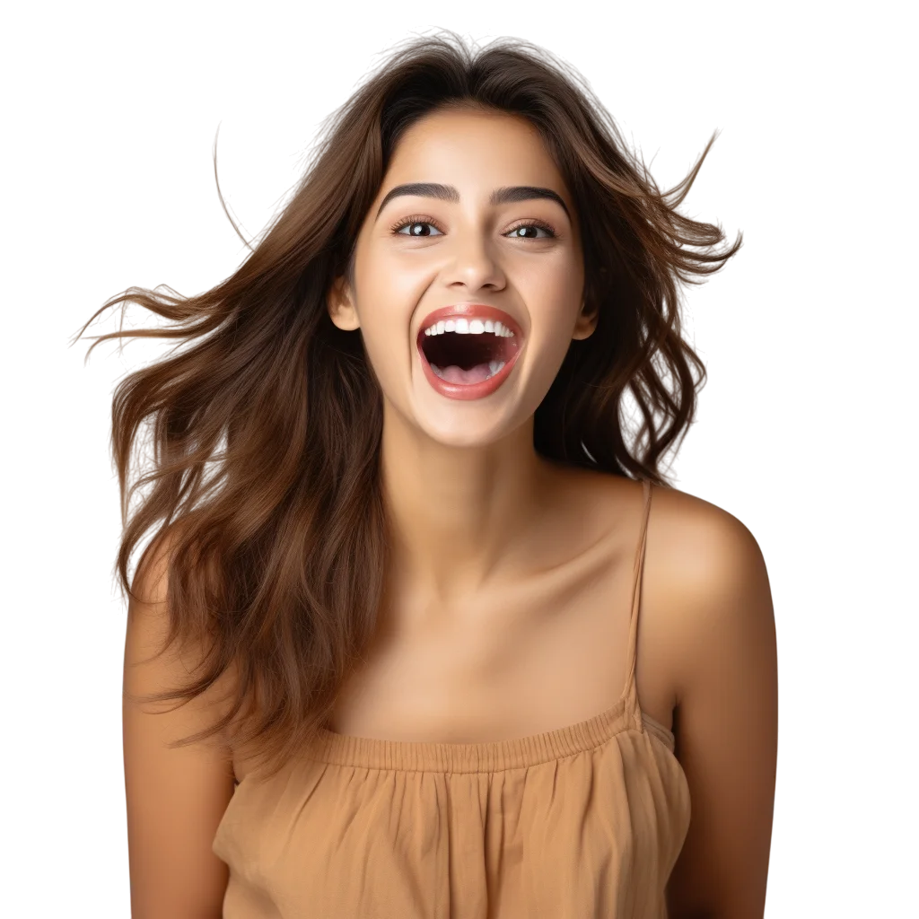 Woman with Straight Hair Free PNG Image