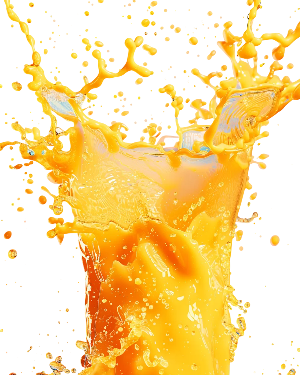 Orange Juice Splash Free PNG Image