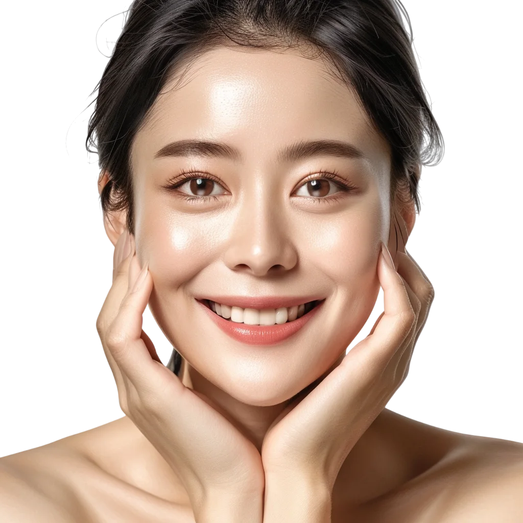 Smiling Asian Woman Face Portrait Free PNG