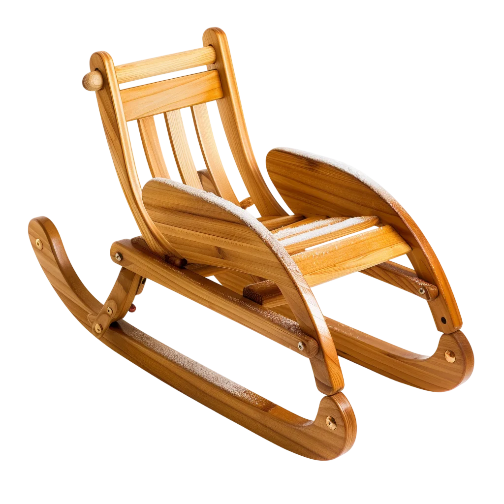 Wooden Rocking Chair Side View Free PNG