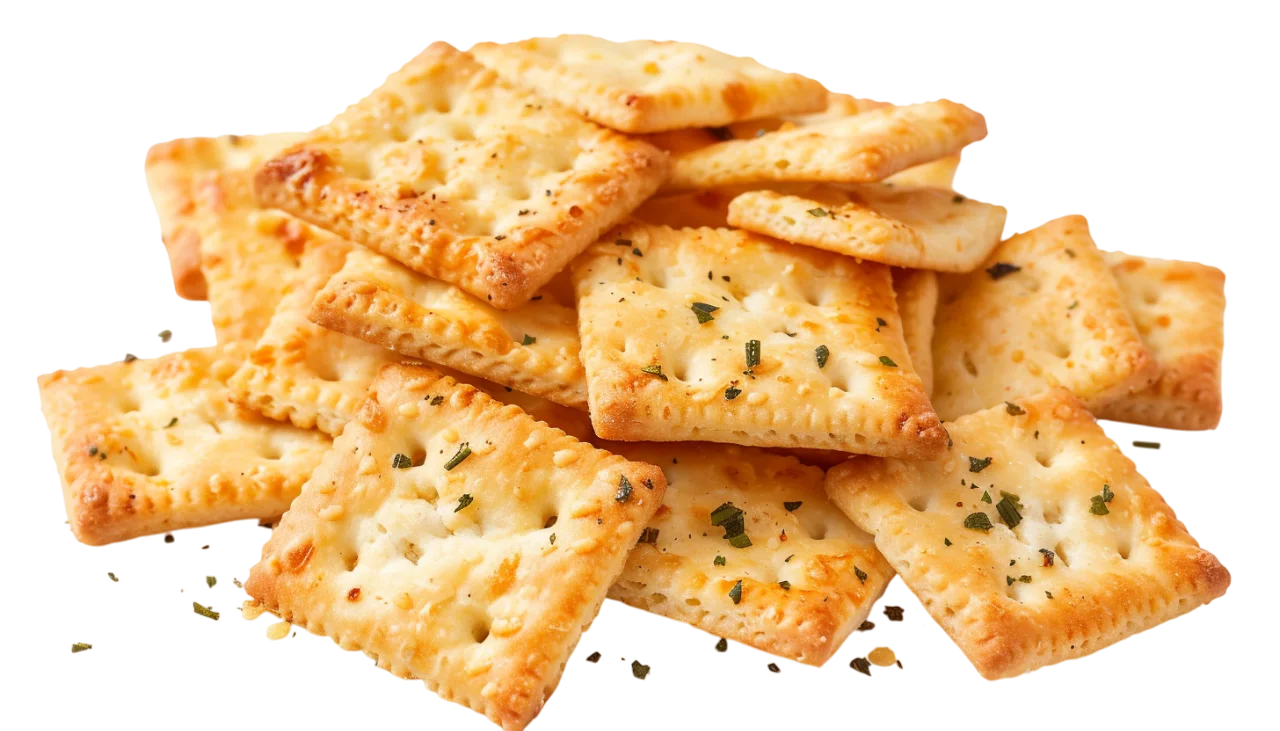 Crispy Salted Crackers Pile Free PNG Image