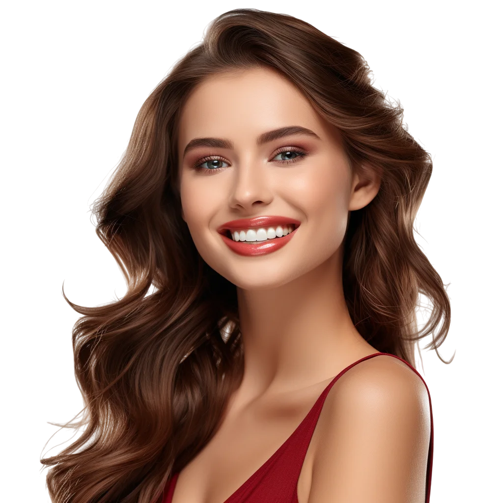 Brunette Woman Wavy Hair Free PNG Image