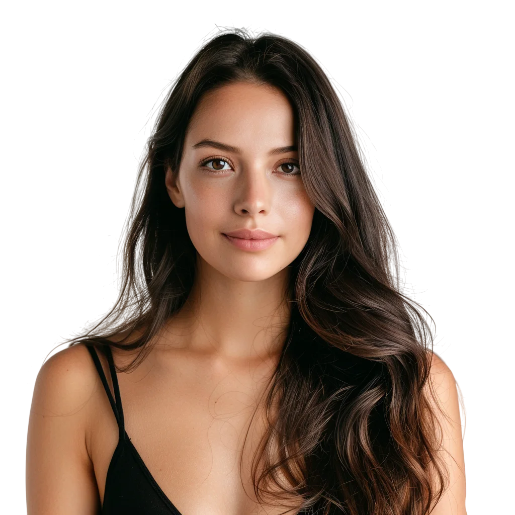 Brunette Woman Long Hair Free PNG Image