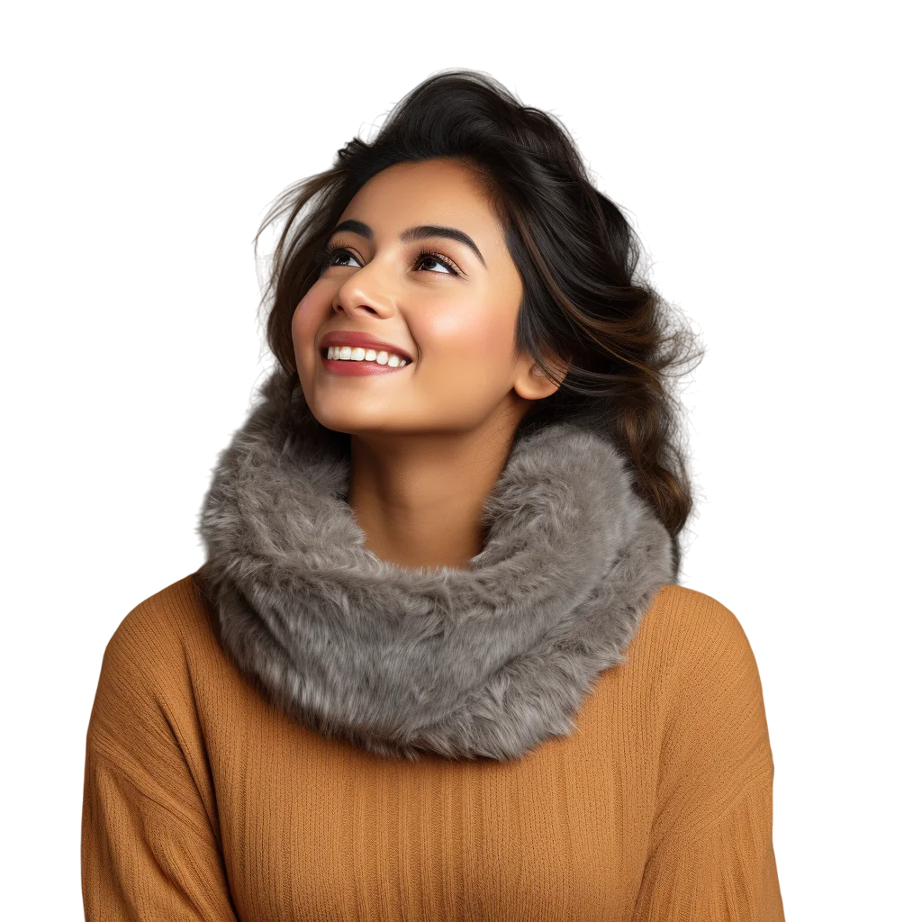 Woman in Winter Turtleneck Free PNG Image
