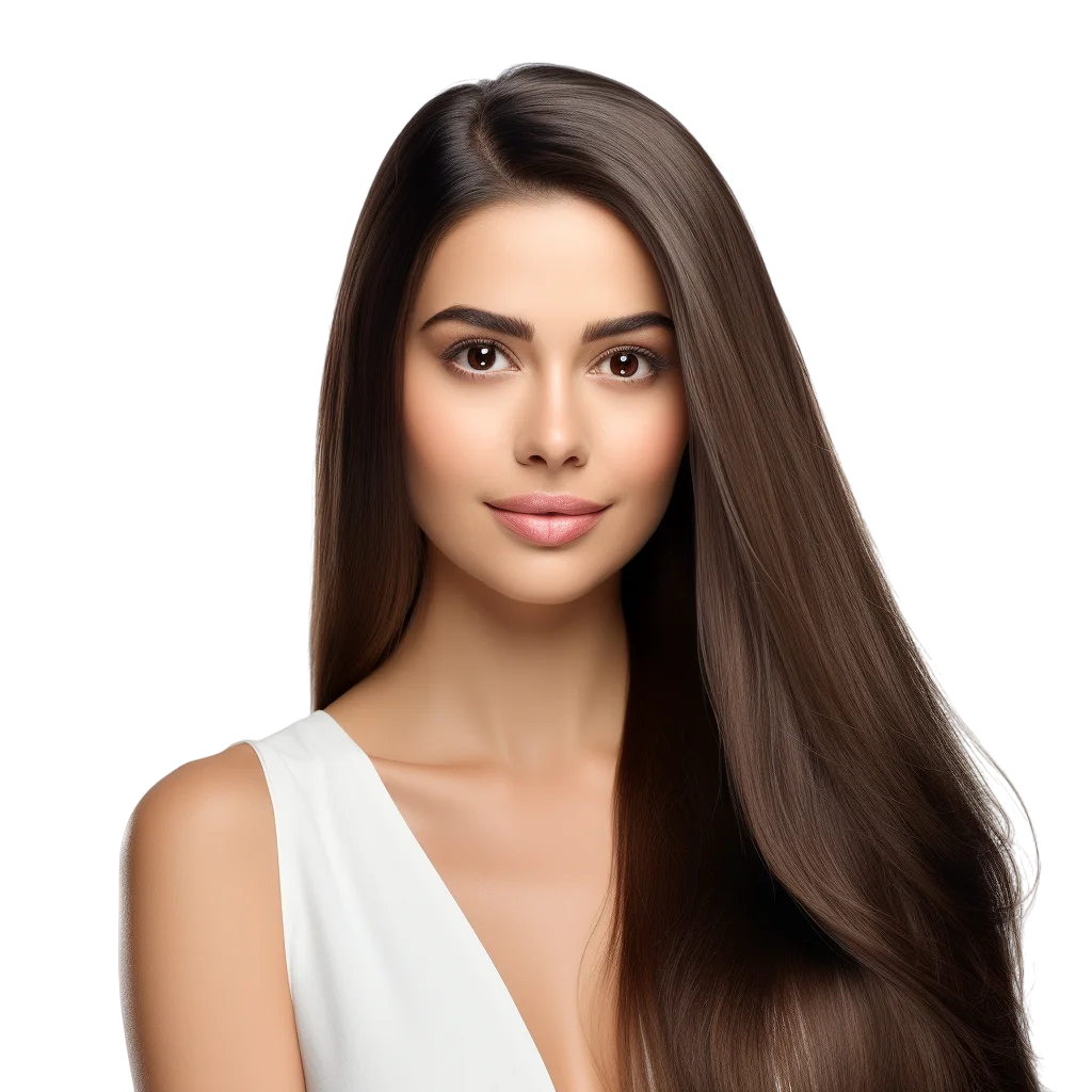 Smiling Brunette Woman Long Hair Free PNG
