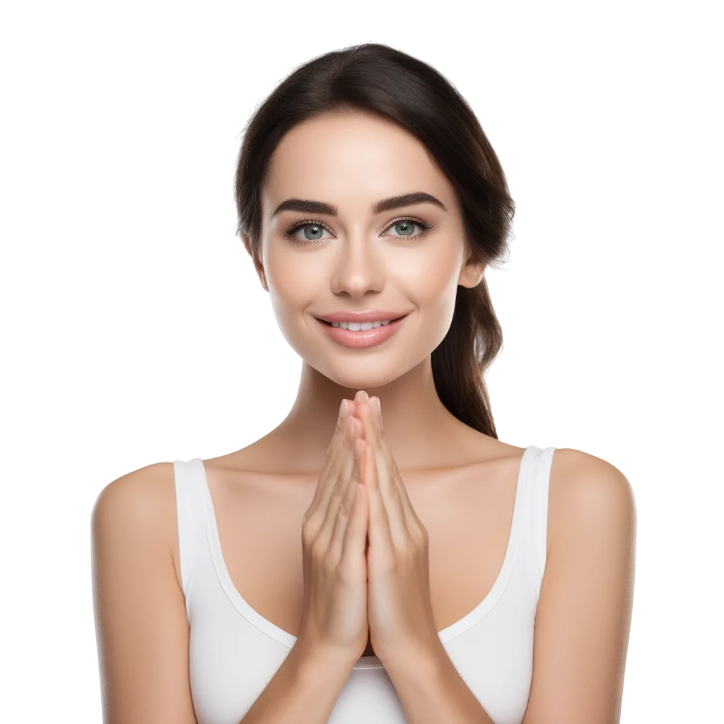 Woman with Sparkle Black Makeup Free PNG