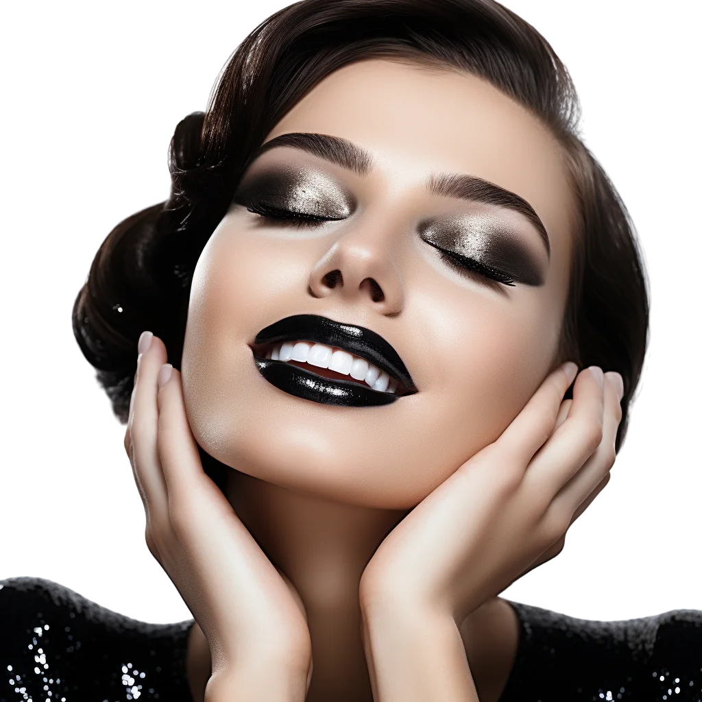 Woman with Dark Art Makeup Free PNG Image