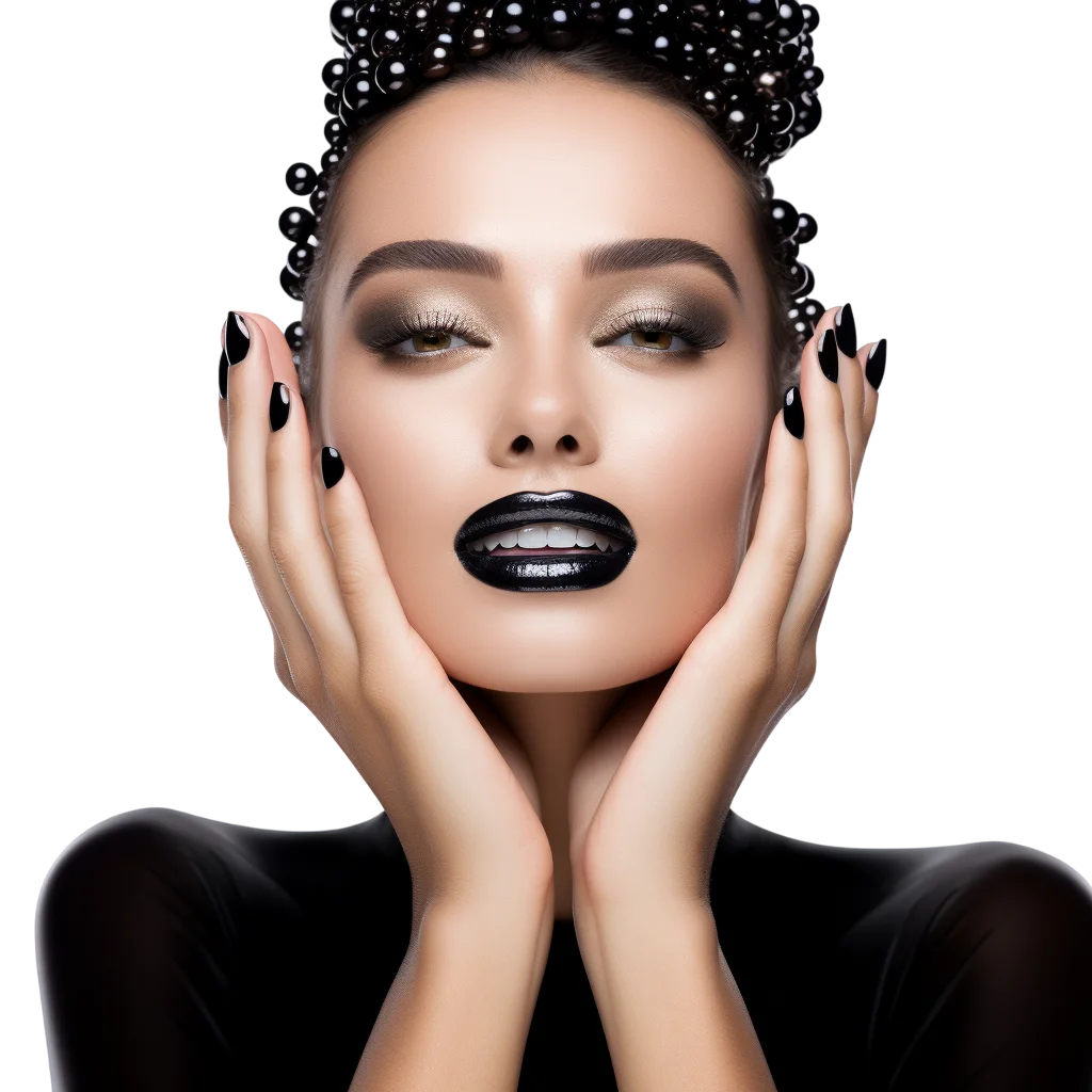 Woman Touching Face Portrait Free PNG