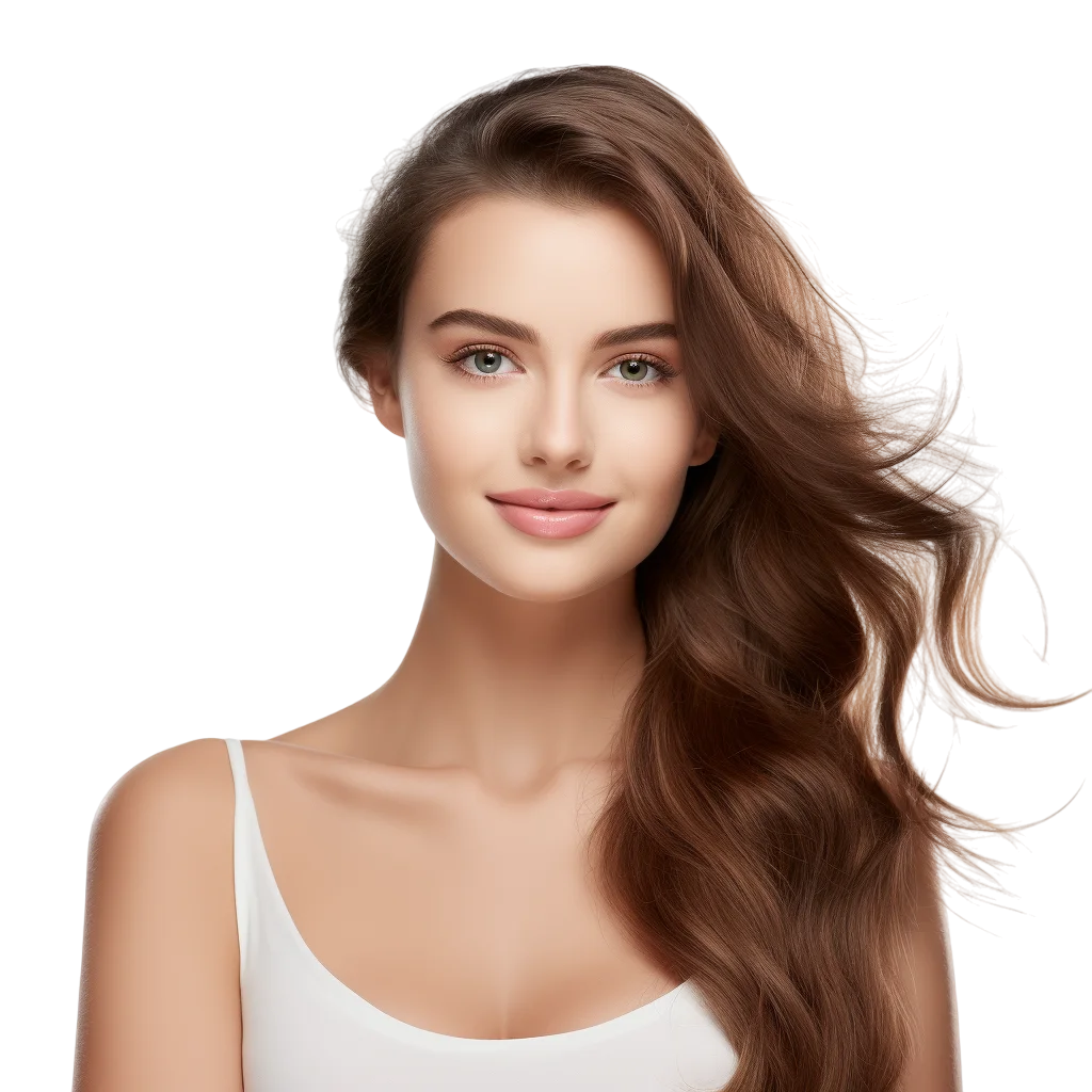 Smiling Brunette Woman Long Hair Free PNG