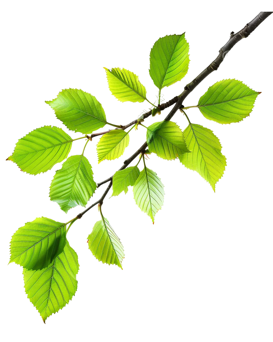 Fresh Green Tree Branch with Leaves Free PNG