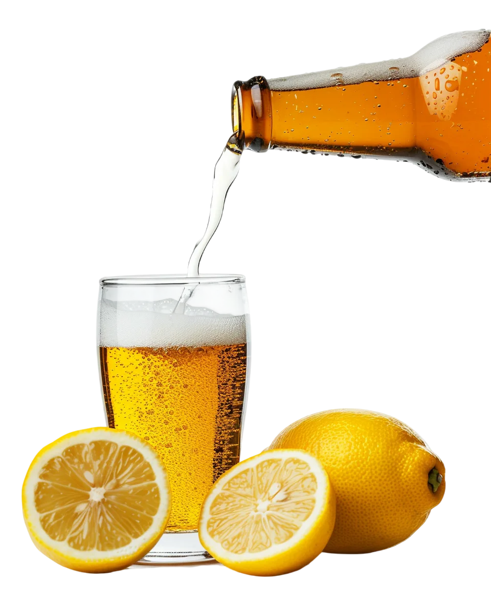 Beer Bottle Pouring into Glass Free PNG