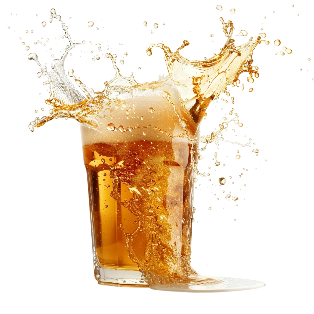 Beer Glass Splash and Foam Free PNG Image
