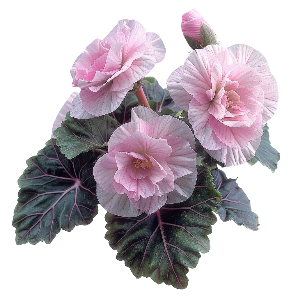 Light Pink Begonia Flowers Bouquet Free PNG