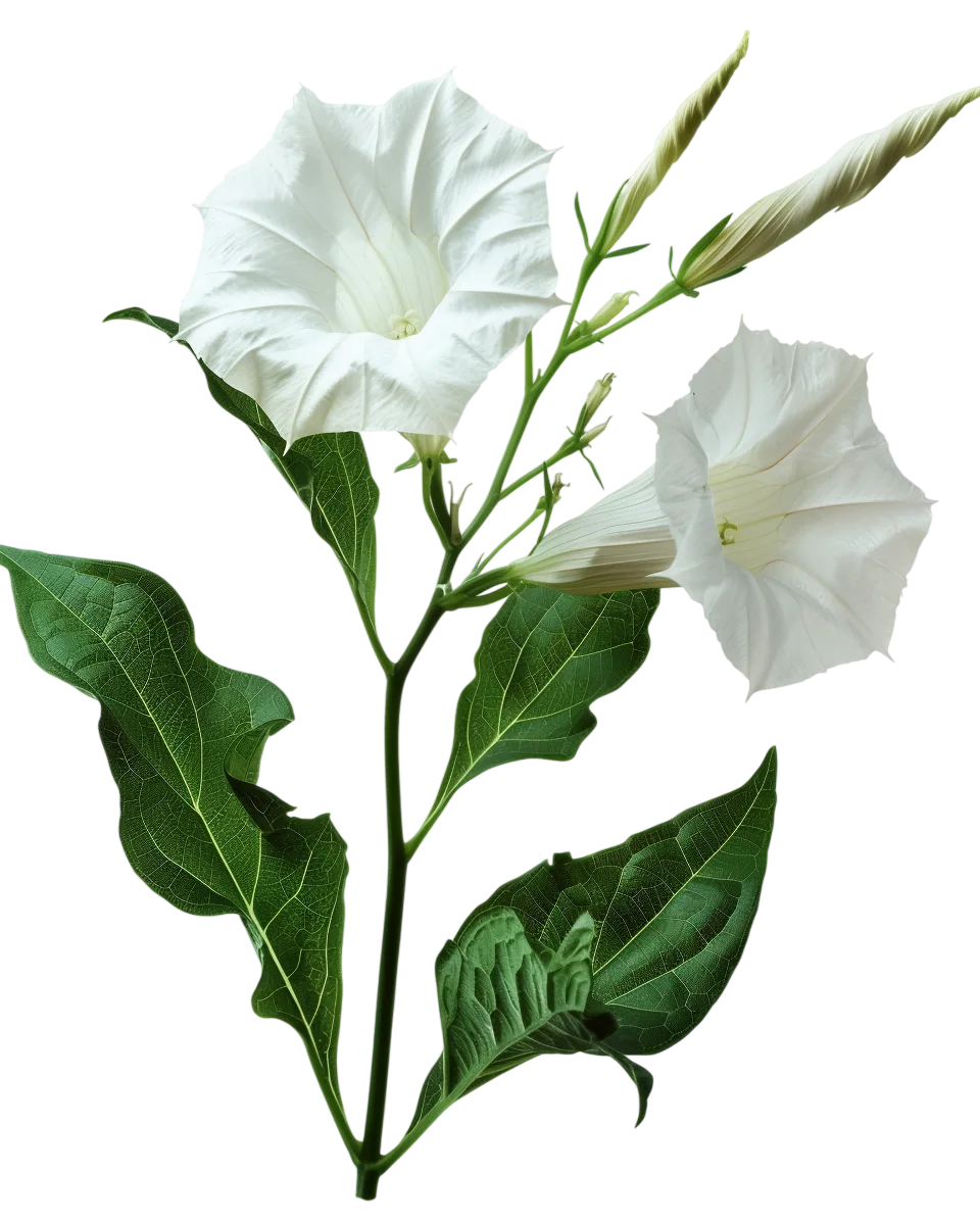 Single White Morning Glory Flower Free PNG
