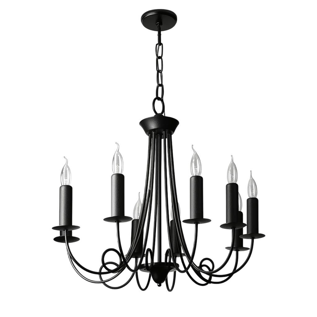 Black Minimalist Chandelier Light Free PNG