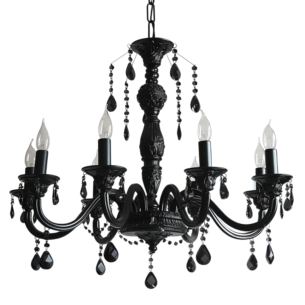 Black Ornate Candelabra Light Free PNG