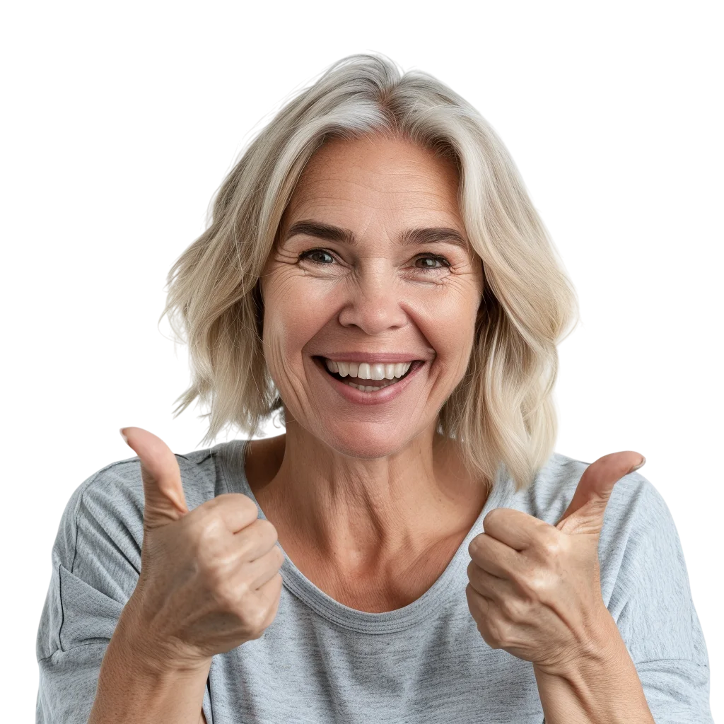 Smiling Senior Woman Giving Thumbs Up Free PNG