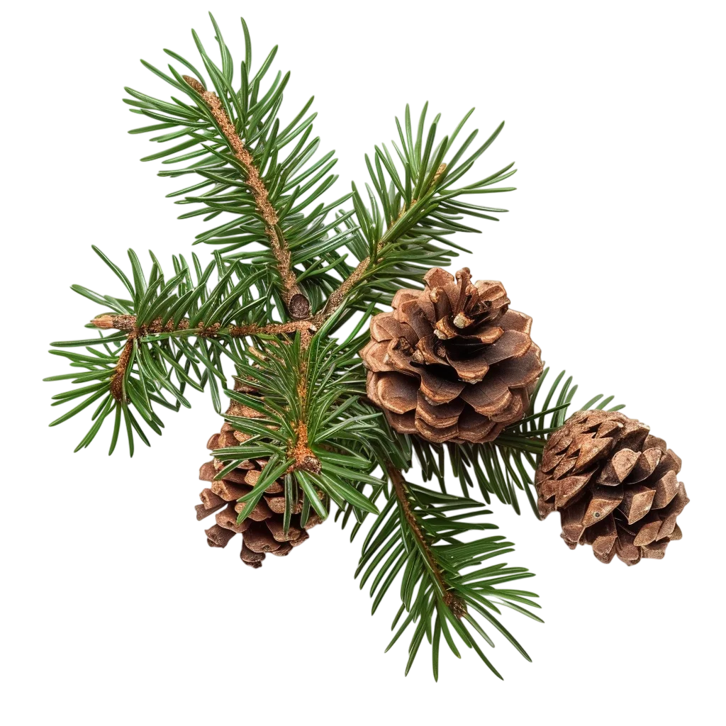 Pine Tree Branch with Cones Free PNG Image