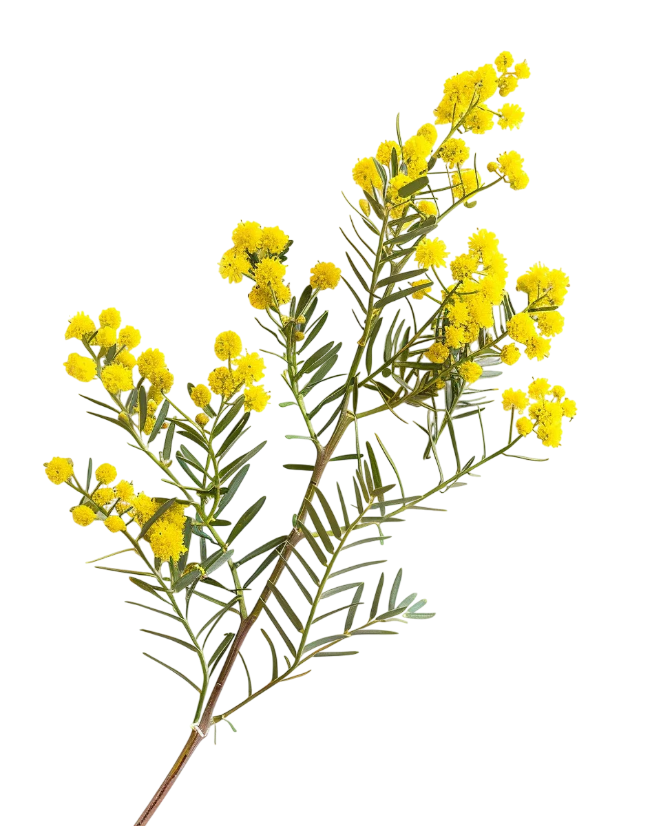 Yellow Mimosa Flowers Branch Free PNG Image
