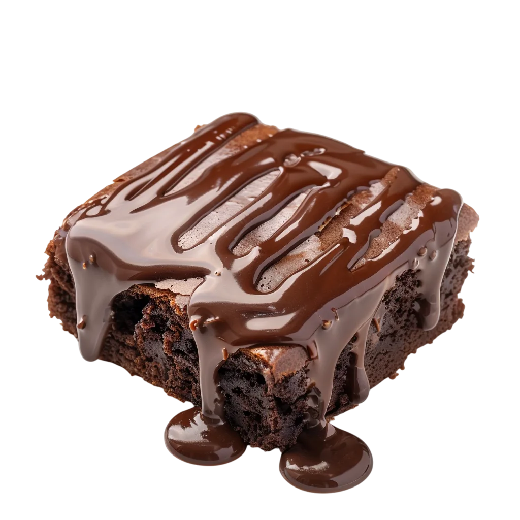 Rich Chocolate Fudge Brownie Square Free PNG