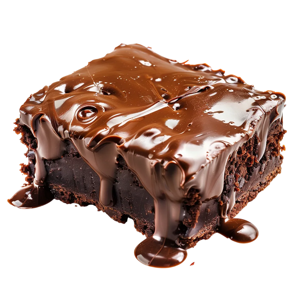 Rich Chocolate Fudge Brownie Slice Free PNG
