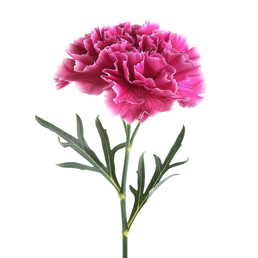 Single Magenta Carnation Flower Free PNG Image