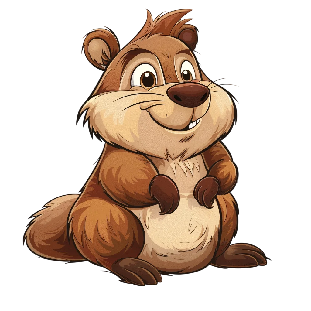 Cute Cartoon Chipmunk Sitting Free PNG Image