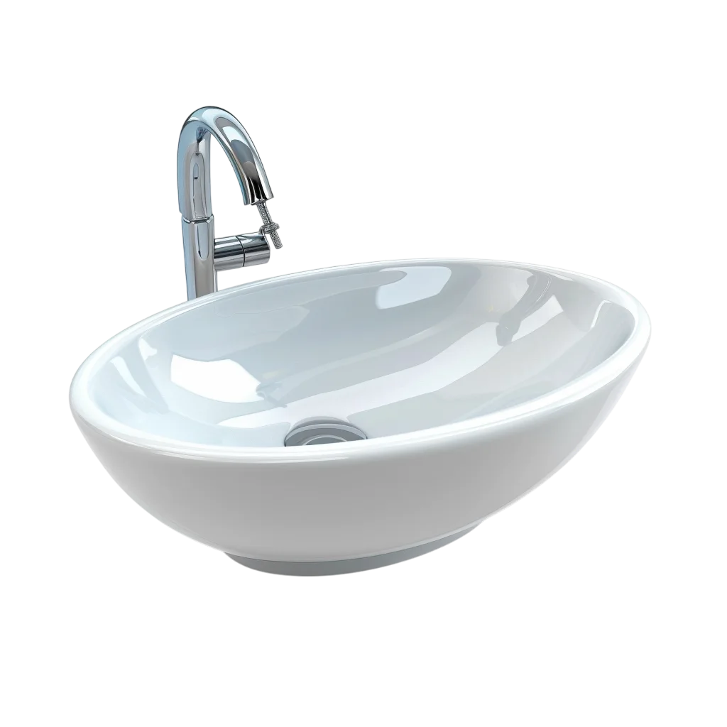 Small Round White Ceramic Basin Free PNG