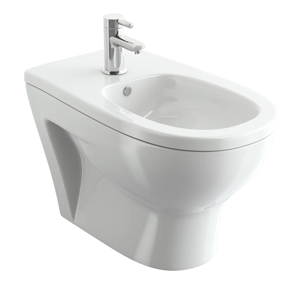 Modern White Ceramic Bidet Free PNG Image