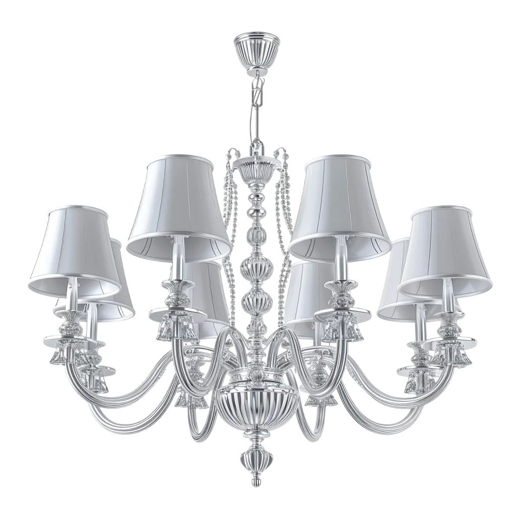 Classic Silver Chandelier Light Free PNG Image