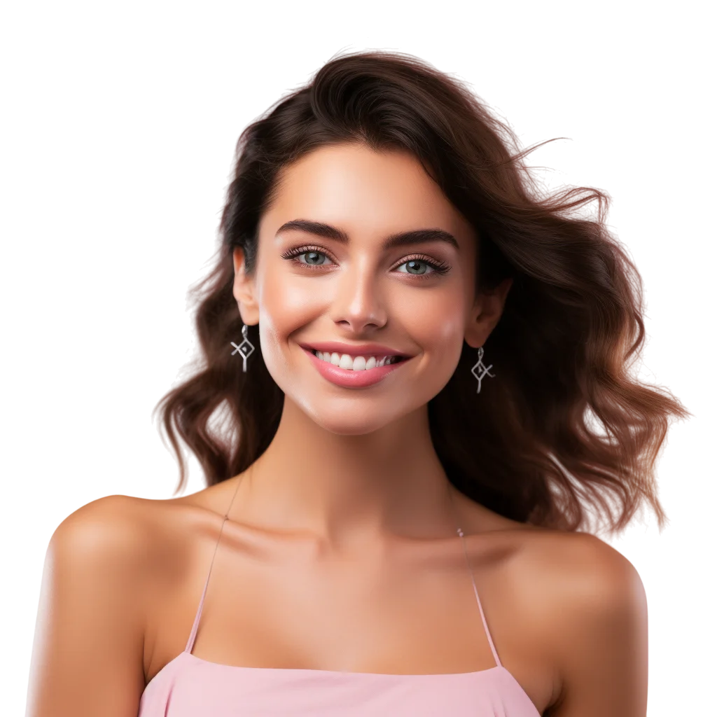 Smiling Brunette Woman Portrait Free PNG Image