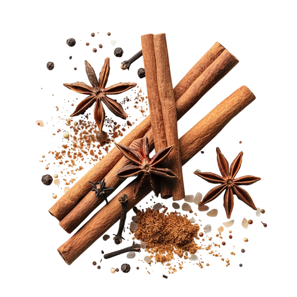 Cinnamon Sticks and Star Anise Spices Free PNG
