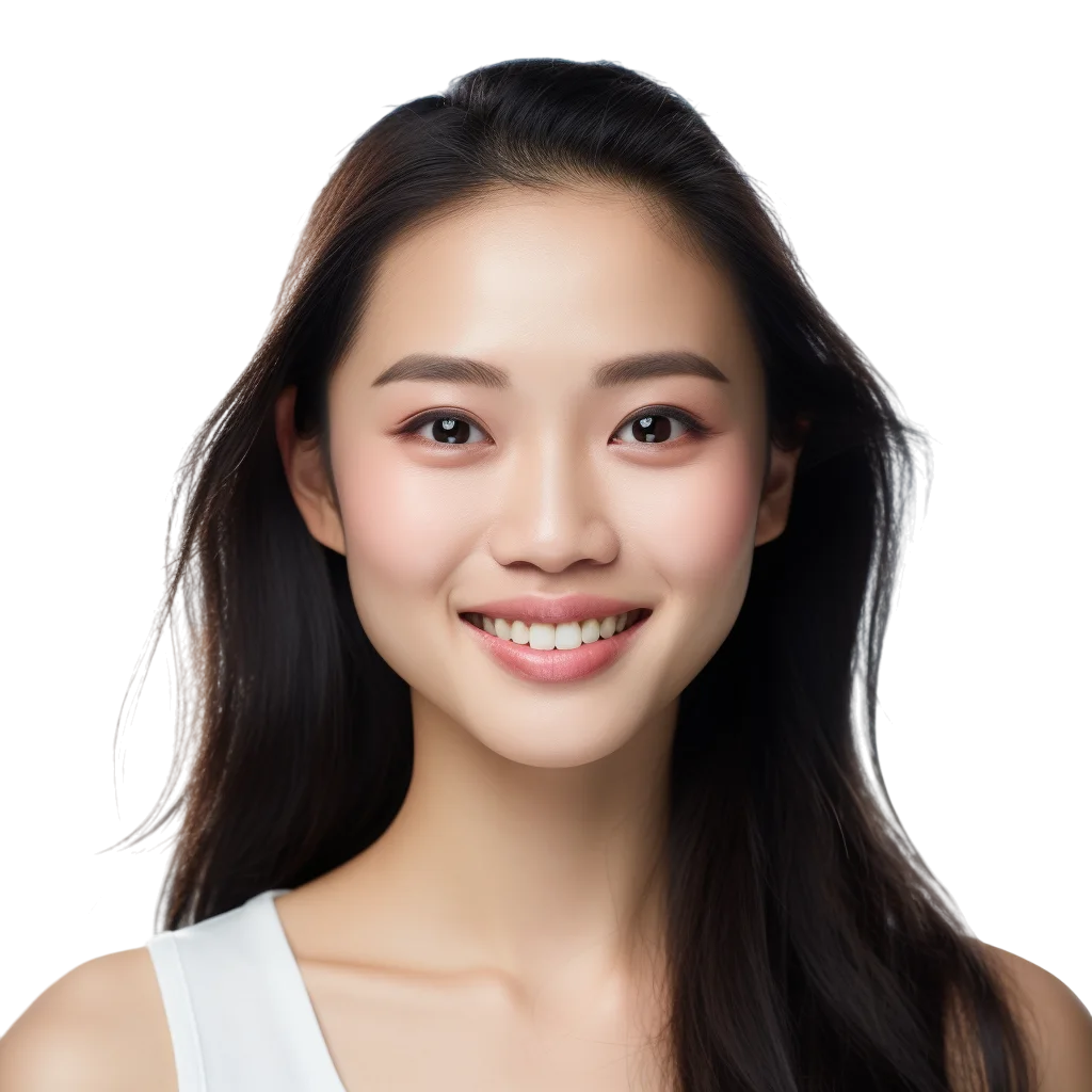 Smiling Asian Woman Portrait Free PNG Stock