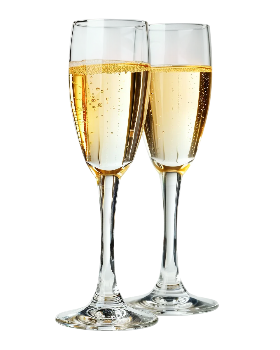 Two Glasses of Champagne Free PNG Image