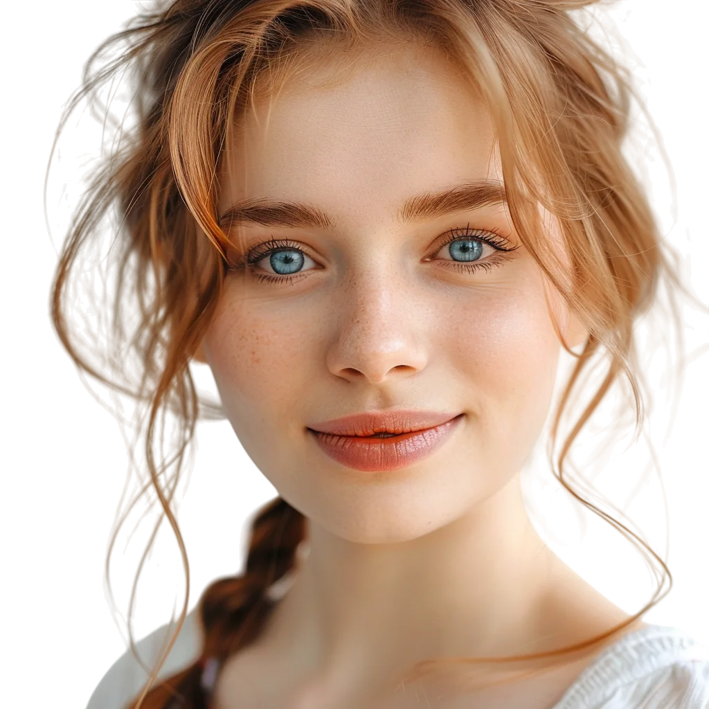Smiling Redhead Woman Free PNG Portrait