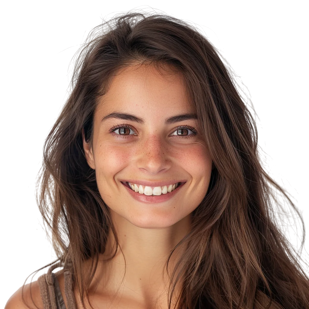 Smiling Brunette Woman with Waves Free PNG