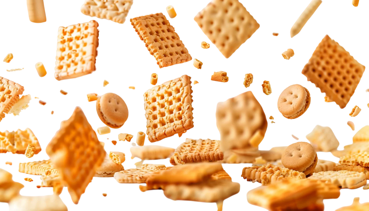 Falling Assorted Cookies and Crackers Free PNG