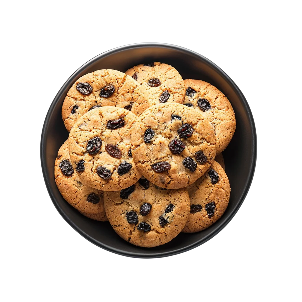 Bowl of Chocolate Chip Cookies Free PNG