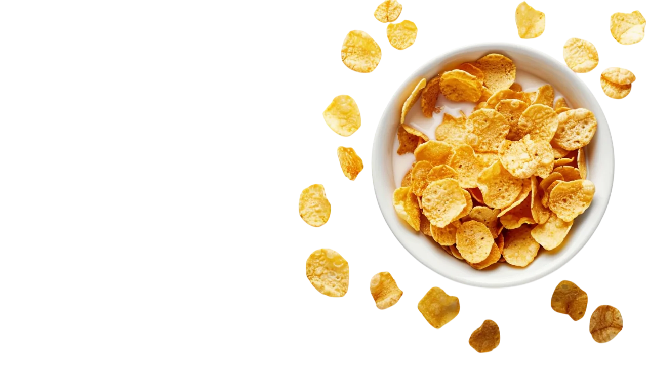 Cornflakes and Milk Splash Free PNG Graphic