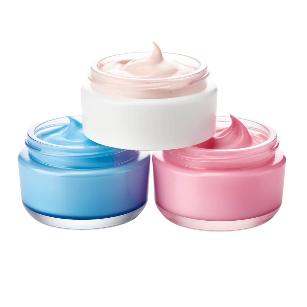 Colorful Cosmetic Cream Containers Free PNG