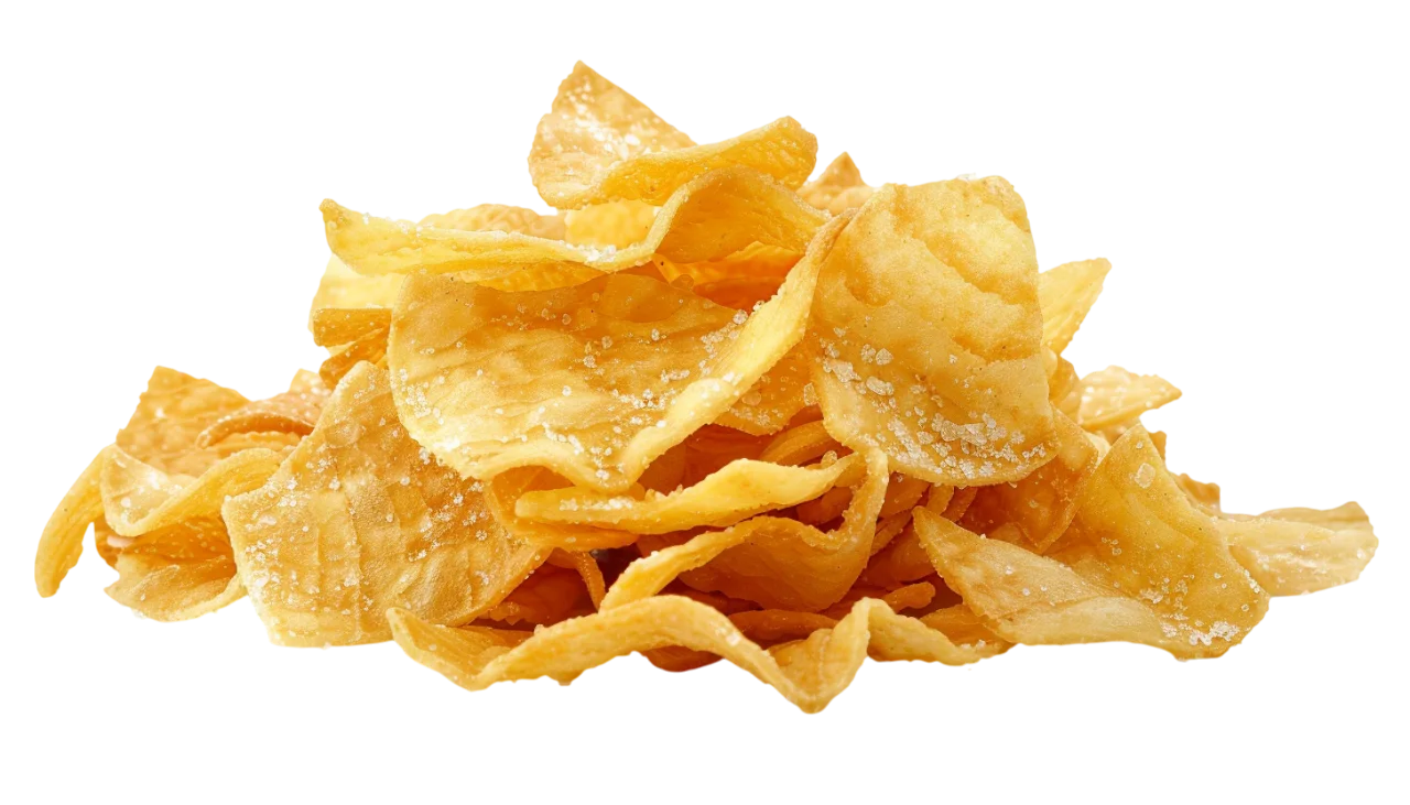 Crispy Golden Potato Chips Free PNG Image