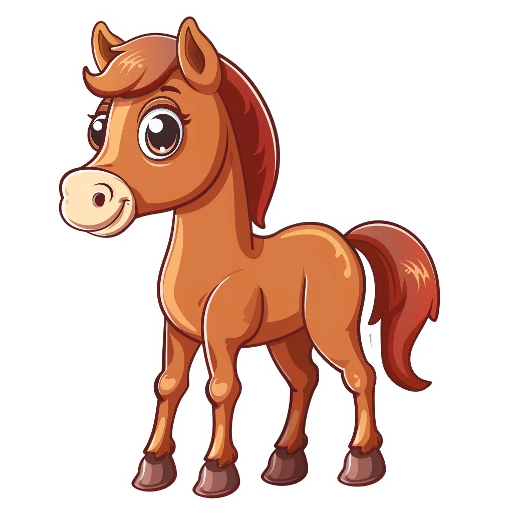 Cute Brown Pony Standing Free PNG Stock
