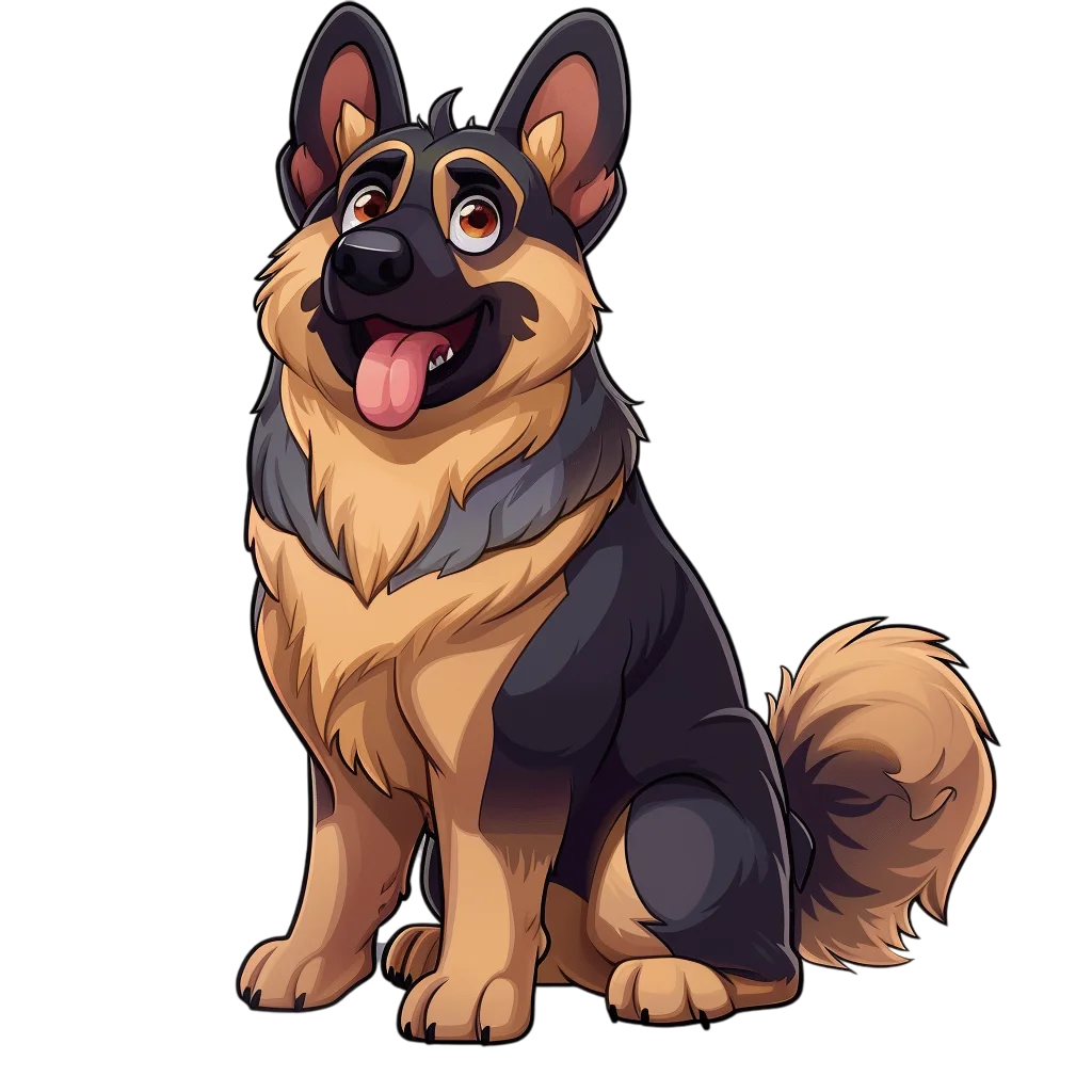 Sitting German Shepherd Dog Free PNG Graphic