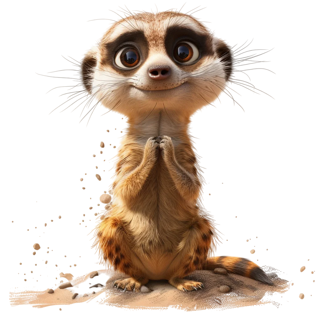 Cute Meerkat Paws Together Free PNG Image