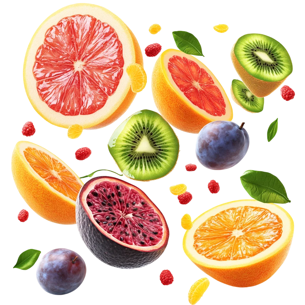 Mixed Citrus Grapefruit And Kiwi Pattern PNG