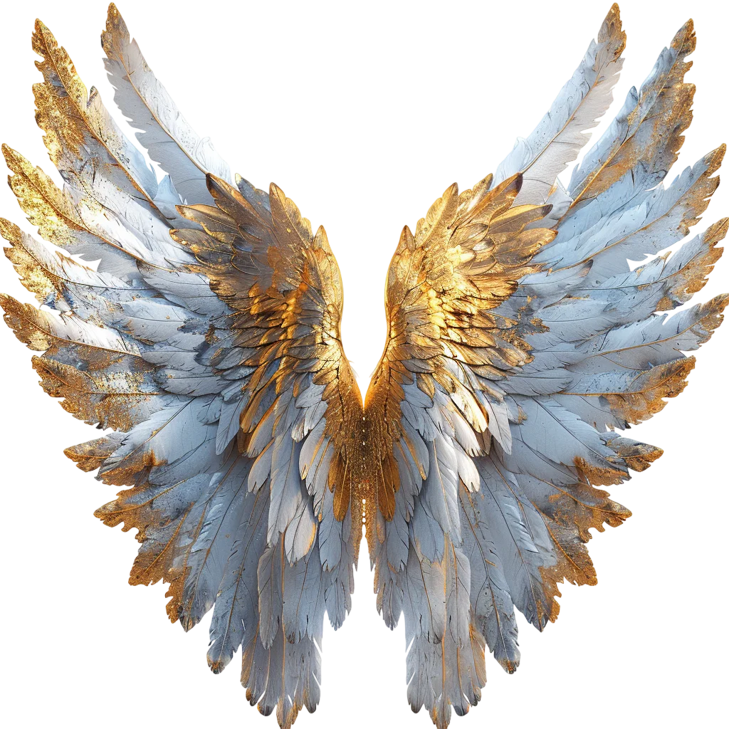 Majestic Silver Blue Angel Wings Free PNG