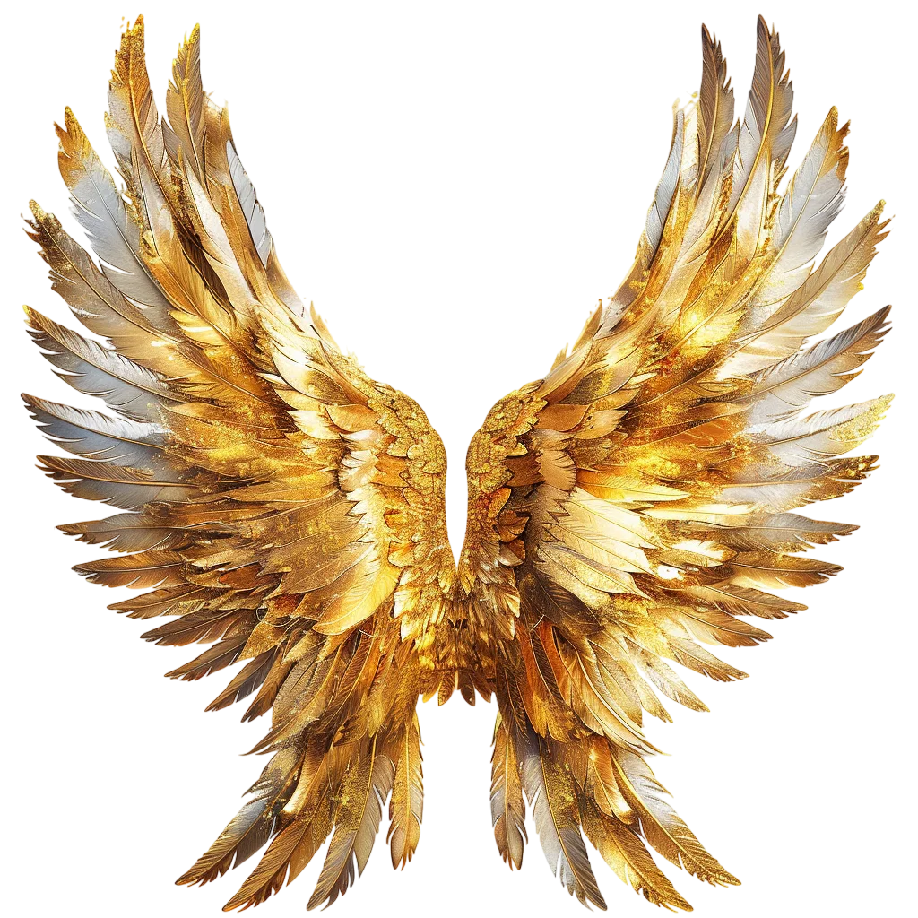 Majestic Golden Angel Wings Free PNG