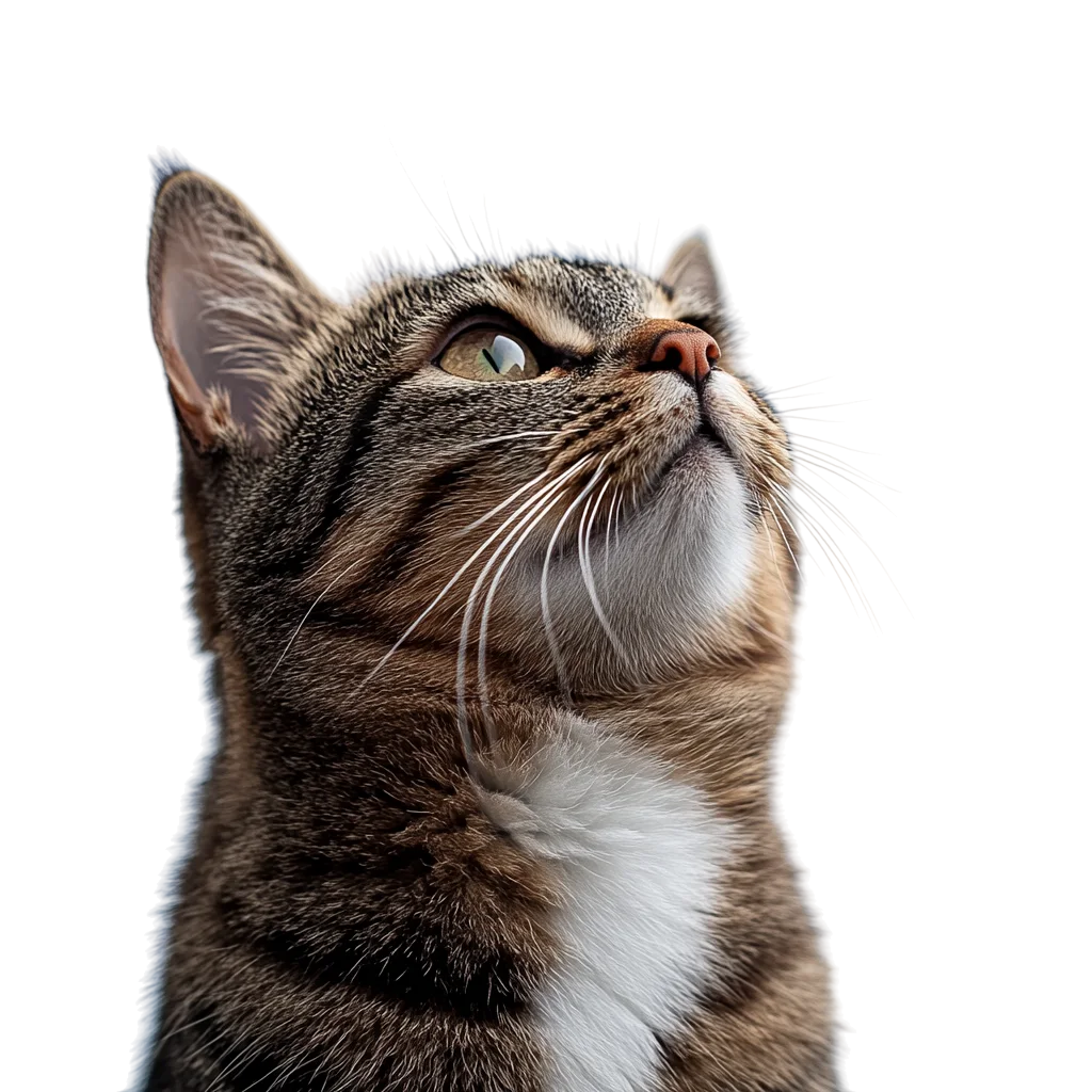Curious Tabby Cat Profile Look Free PNG
