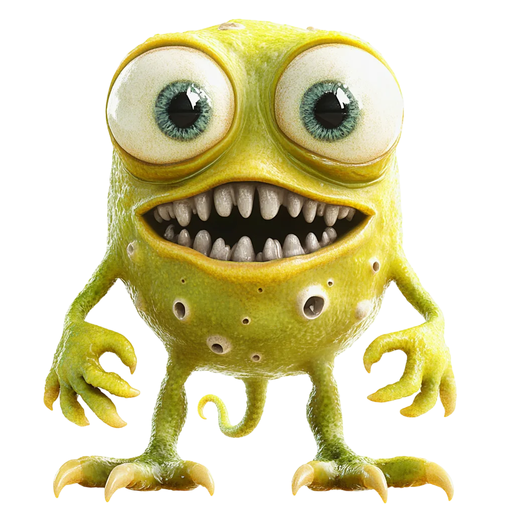 Cute Yellow Monster Character Free PNG