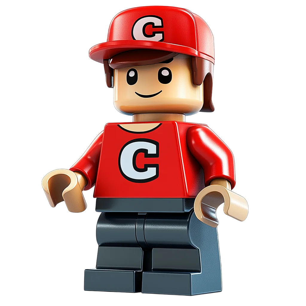 Lego Red Cap Minifigure Standing PNG
